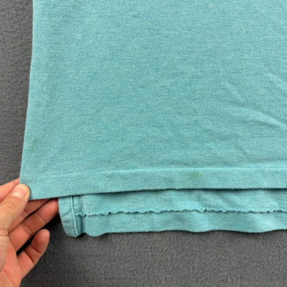 Polo Ralph Lauren Shirt Men's L Teal Pink Pony Short Sleeve Pique Cotton Polo